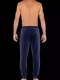 Стильные штаны на манжетах из мягкой и эластичной ткани синего цвета HOM 402460c00ra